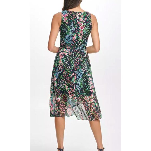 NEW Tommy Hilfiger Womens Floral Print Faux-Wrap Dress sz 14 - Picture 2 of 3